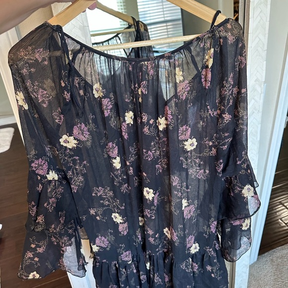 Free People Sunsetter Black Floral Long Sleeve Dress - Picture 3 of 7